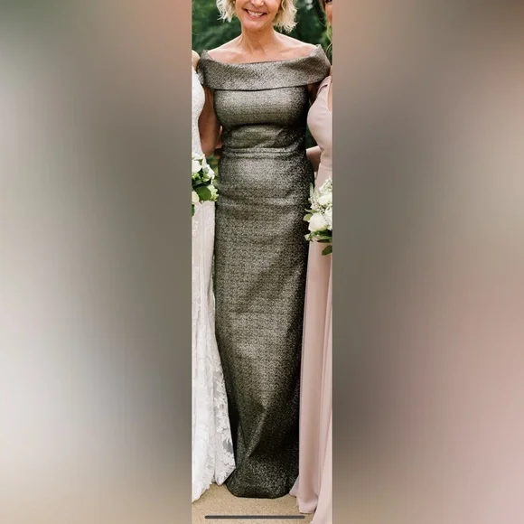 Teri Jon Dresses Teri Jon By Rickie Freeman Metallic Jacquard